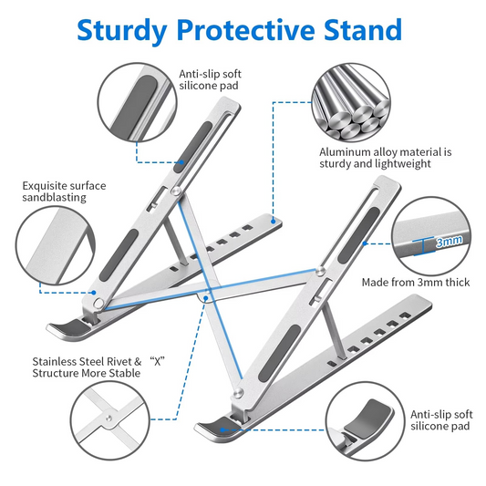 STYLECTRA™ AlumiLift Laptop Stand SleekStand – Adjustable Laptop Holder