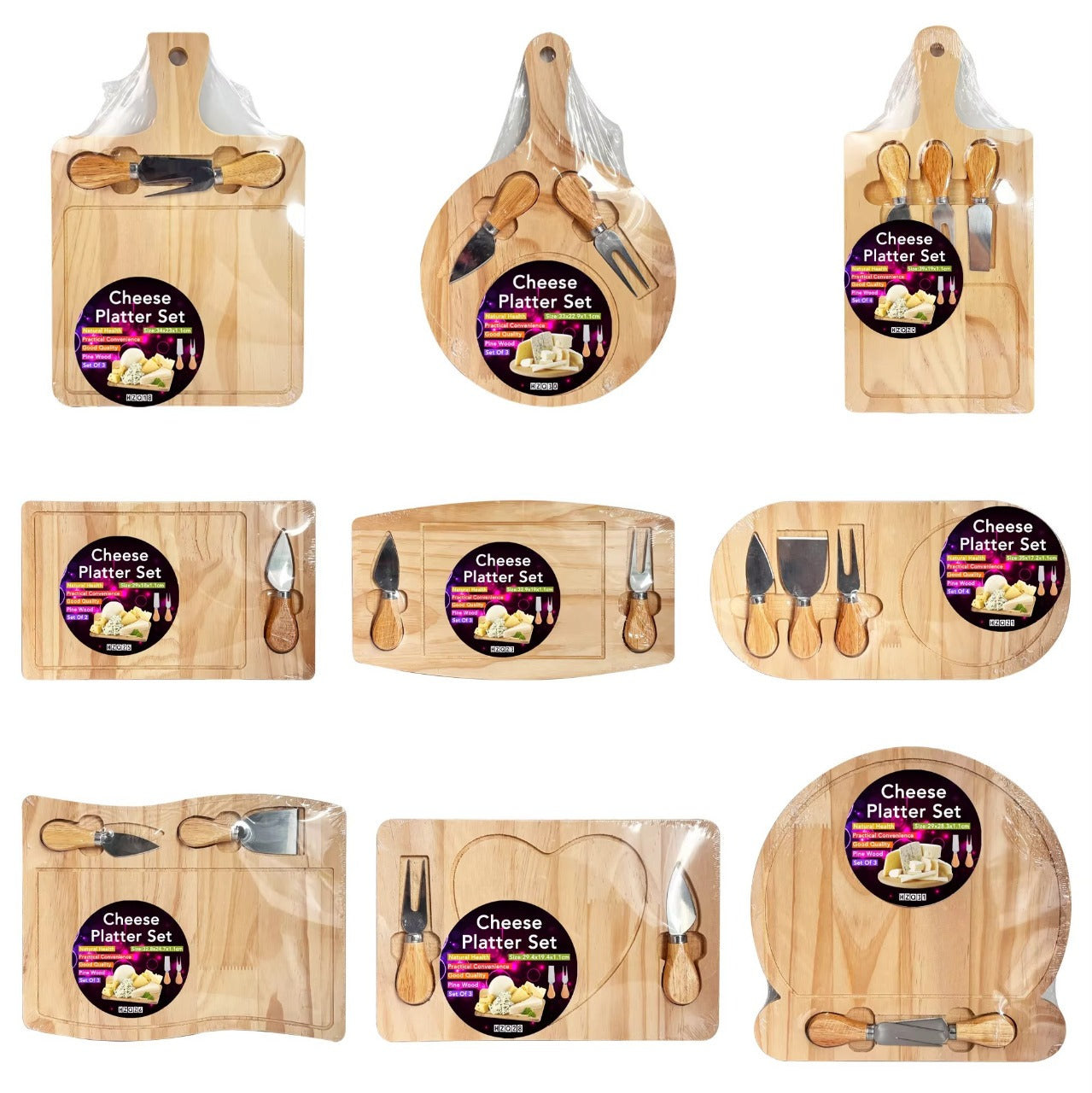Stylectra™ Wooden Pizza Serving Platter with Cutter & Fork | Premium Wood Board for Pizza, Snacks & Serving