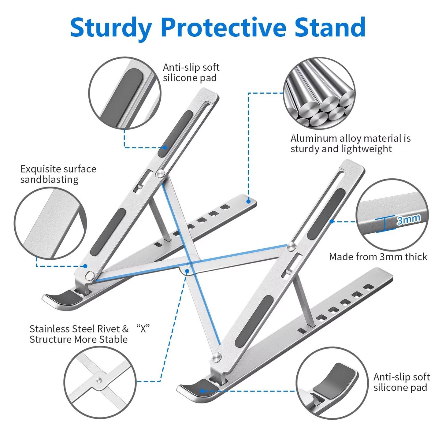 STYLECTRA™ AlumiLift Laptop Stand  SleekStand – Adjustable Laptop Holder
