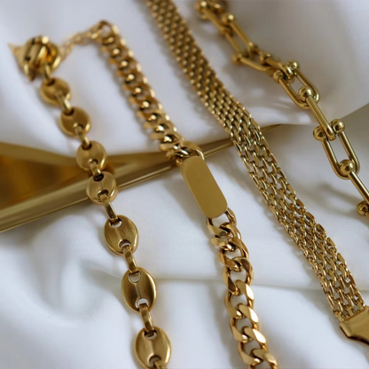 Stylectra™ Rope & Snake Bracelet Combo – Thick Rowena Design, 100% Pure Stainless Steel