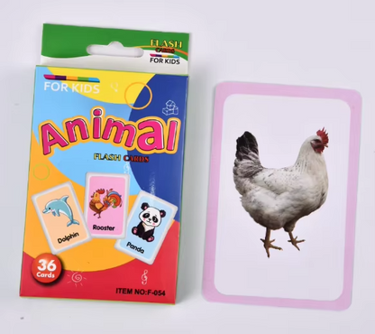 STYLECTRA™ English Animal Flashcards for Kids – Learn & Play