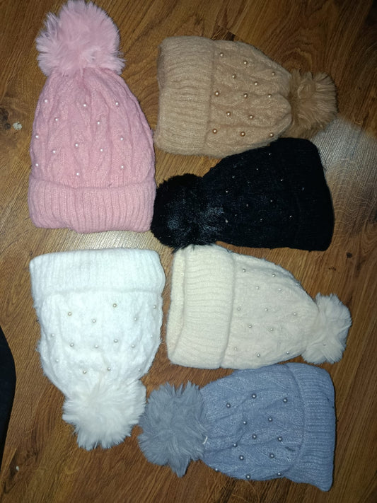 Stylectra™ Girls Woolen Winter Cap – Soft, Warm & Stylish (Minimal Stones | Multiple Colors)