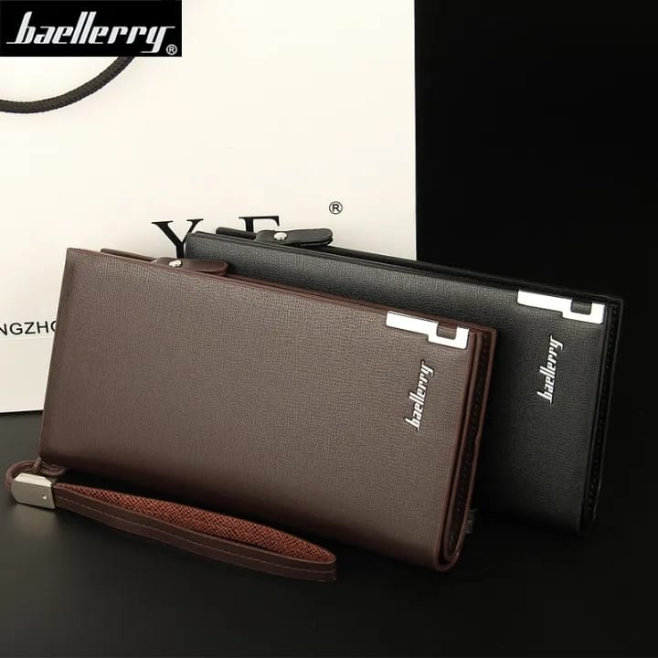 Stylectra™ Baellerry Long Wallet for Men – Slim Leather Money & Mobile Holder with Card Slots