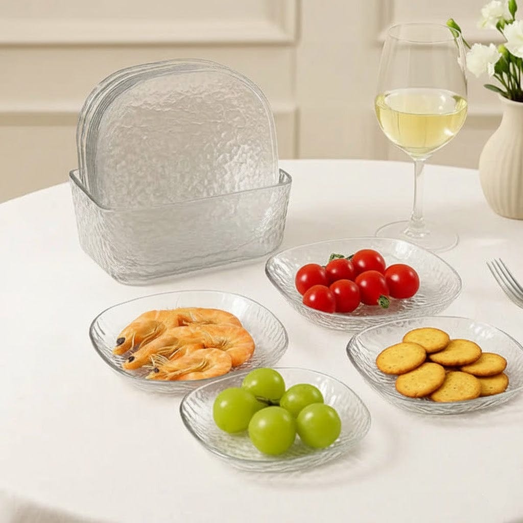 Stylectra™ 8 PCs Acrylic Luxury Mini Plate Set – Elegant Reusable Serving Plates