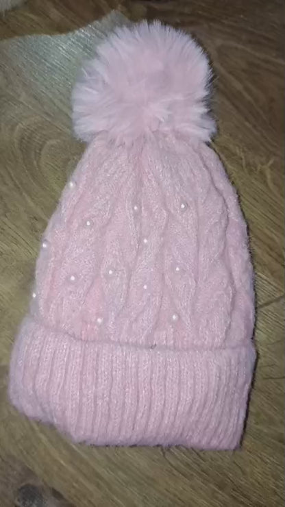 Stylectra™ Girls Woolen Winter Cap – Soft, Warm & Stylish (Minimal Stones | Multiple Colors)