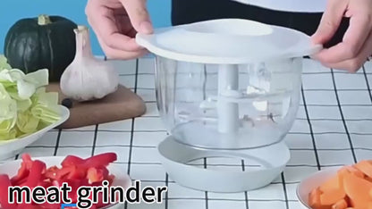 Stylectra™ Push Chopper with Beater (1.5L) | Manual Food Chopper & Mixer for Vegetables, Fruits & Salad