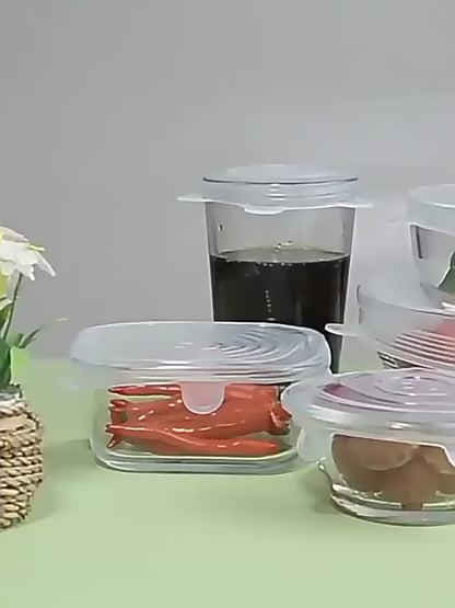 STYLECTRA™ Stretchable Silicone Lids – Reusable & Airtight (6 pcs)