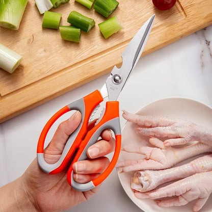 Stylectra™ Multifunction Kitchen Scissors | 5-in-1 Heavy Duty Stainless Steel Cutter for Food, Meat & Herbs