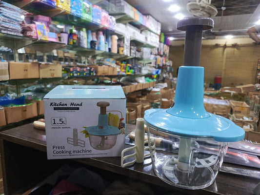 Stylectra™ Push Chopper with Beater (1.5L) | Manual Food Chopper & Mixer for Vegetables, Fruits & Salad