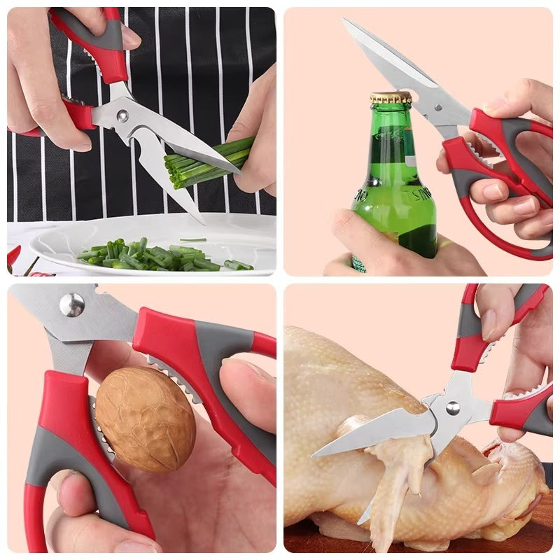 Stylectra™ Multifunction Kitchen Scissors | 5-in-1 Heavy Duty Stainless Steel Cutter for Food, Meat & Herbs