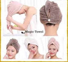 Stylectra™ Hair Towel Wrap | Quick-Dry Microfiber Hair Drying Towel with Button Loop
