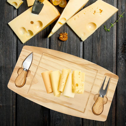 Stylectra™ Wooden Pizza Serving Platter with Cutter & Fork | Premium Wood Board for Pizza, Snacks & Serving