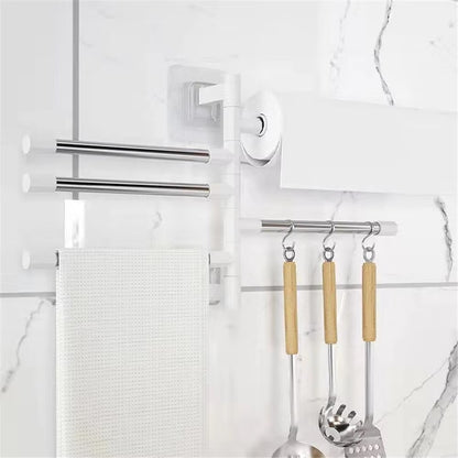 Stylectra™ No-Drill Stainless Steel Towel Rack | Adhesive Wall Mount Bathroom & Kitchen Organizer